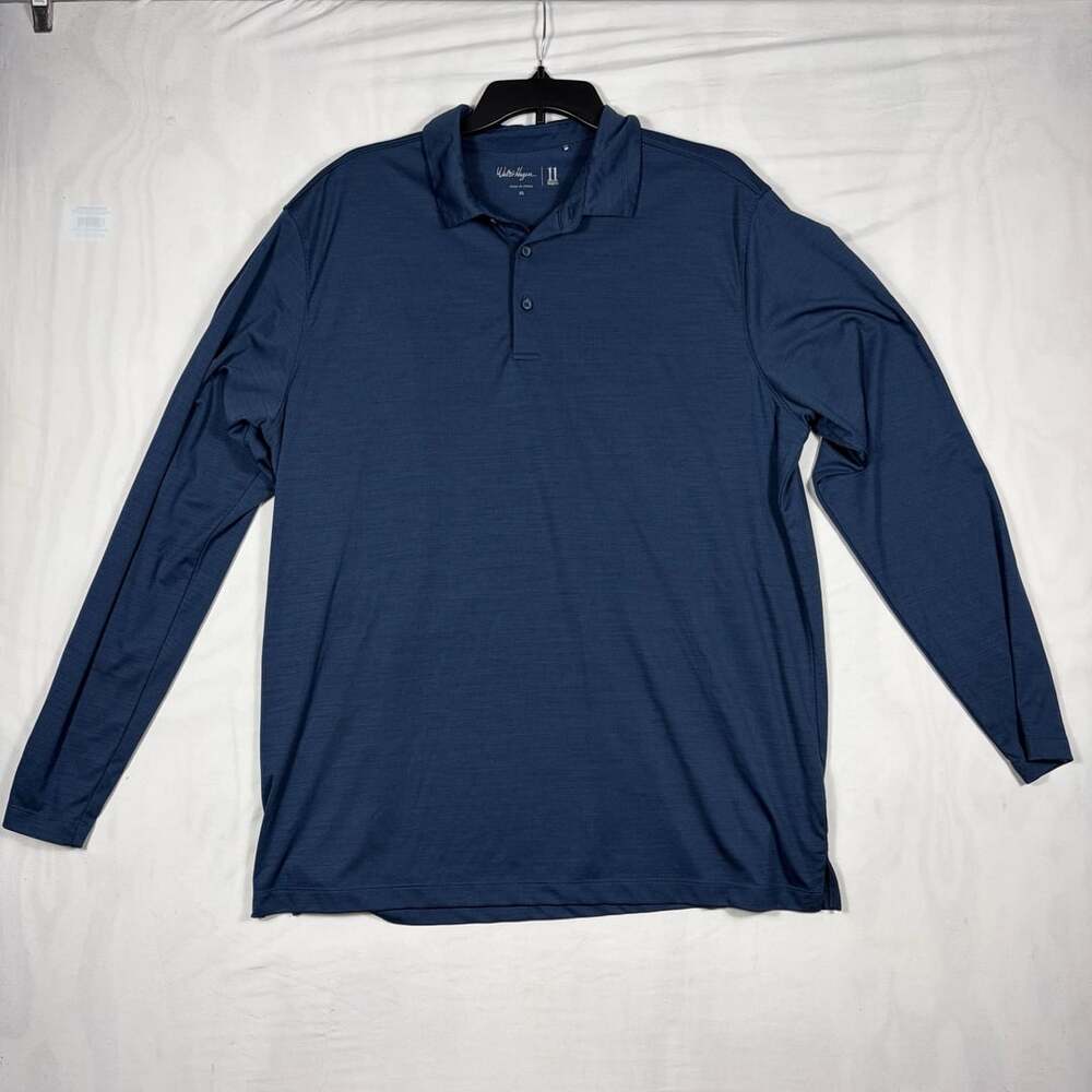 Walter Hagen 11 Majors Long Sleeve Polo Shirt XL Blue Golf